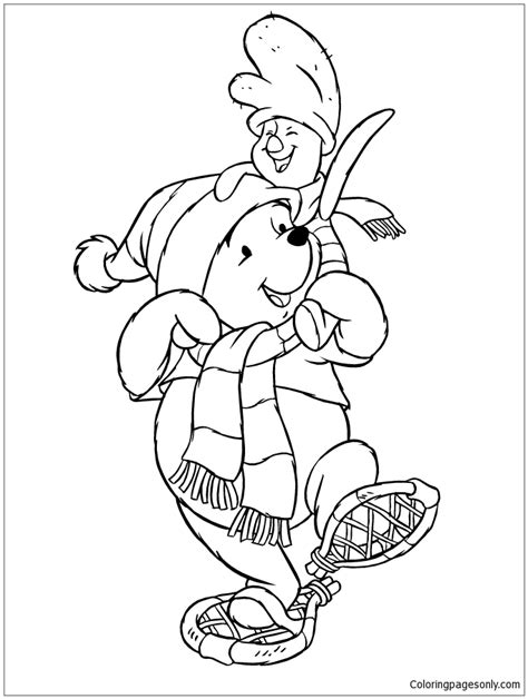 pooh bear coloring pages winter coloring pages coloring pages