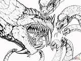 Coloring Kaiju Pages Collide Worlds When Printable Drawing Fantasy sketch template
