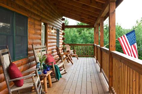 furnish  log cabin porch