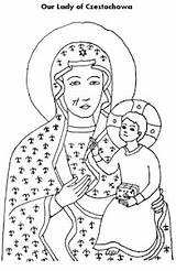 Lady Coloring Czestochowa Thanks Reading sketch template
