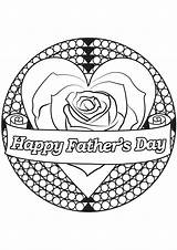 Coloring Father Fathers Heart Rose Pages Adult sketch template