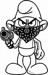 Coloring Gangsta Thug Gangster Smurf Getcolorings Getdrawings sketch template