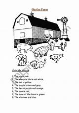 Animals Farm Color Worksheet Preview sketch template