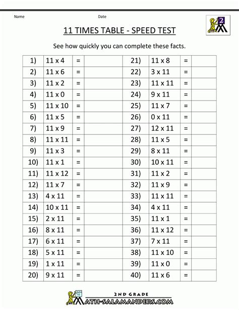 mixed  multiplication table worksheet  printable