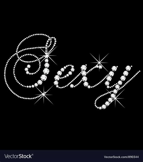 Sexy Word With Diamonds Bling Royalty Free Vector Image
