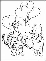 Pooh Coloring Pages Winnie Valentine Valentines Printable Disney Bear Kids Color Adult Sheets Colouring Heffalump Print Birthday Happy Sheet Getcolorings sketch template