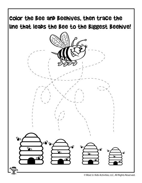 preschool honey bee activity sheet woo jr kids activities