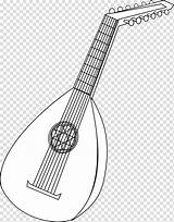 Lute Clipart Drawing Instruments Mandolin Coloring Clip Svg String Musical Vector Flute Book Transparent Background Instrument sketch template