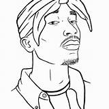 Tupac 2pac Rapper Cardi Desenhos Xcolorings Tekenen Cent Gangster Lineart Malen Shakur Afro 드로잉 Dessins Vu sketch template