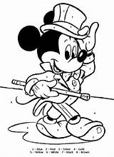 Disney Color Mouse Numbers Mickey Minnie sketch template