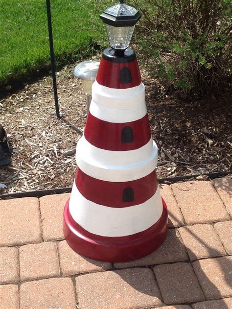 simple clay pot lighthouse projects   garden