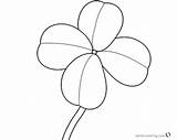 Coloring Pages Lineart Clover Leaf Four Simple Printable Kids sketch template