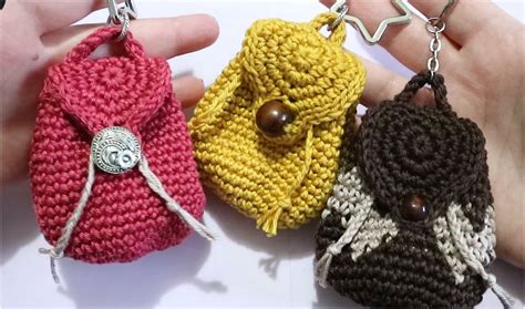 crochet mini backpack purse yarn hooks