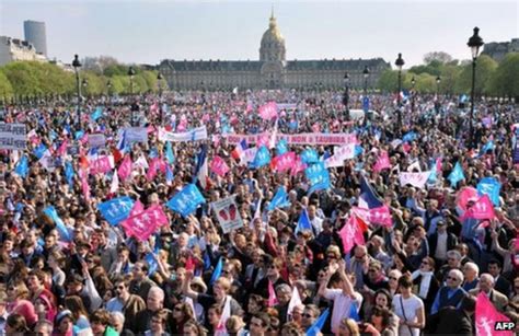 France Gay Marriage Opponents Hold Last Ditch Rally Bbc News