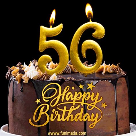 birthday chocolate cake  gold glitter number  candles gif funimadacom