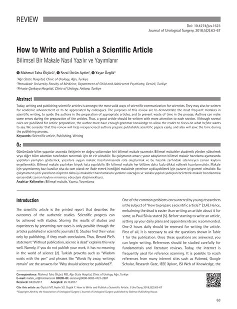 write  publish  scientific article