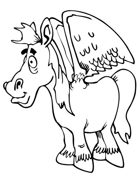 horse coloring page winged horse