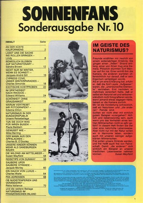 Sonnenfans Special Issue 1981 N10 Naturist Magazine Magazine Etsy