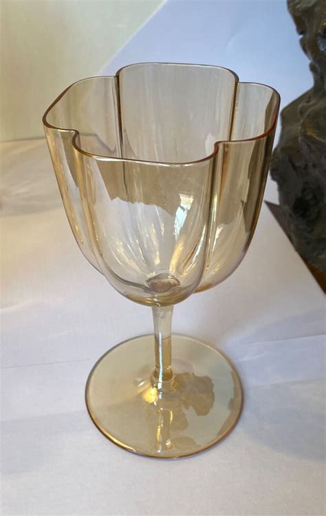 Moser Lobmeyr Quatrefoil Large Wine Water Glasses X 6 Art Nouveau Ebay