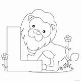 Printable Animal Alphabet Lion Letter Coloring Pages Kids sketch template