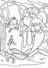 Ariel Kleurplaten Sebastian Flounder Princesscoloring Afkomstig sketch template