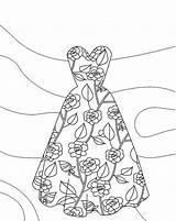 Dress Coloring Pages Crayola Color Fashion Elegant Floral Escapes Adults Etsy Wonder sketch template