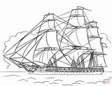 Uss Constitution Coloring Pages Drawing Printable sketch template