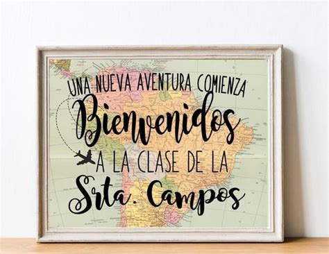 Spanish Teacher Classroom Door Sign Bienvenidos Classroom Etsy