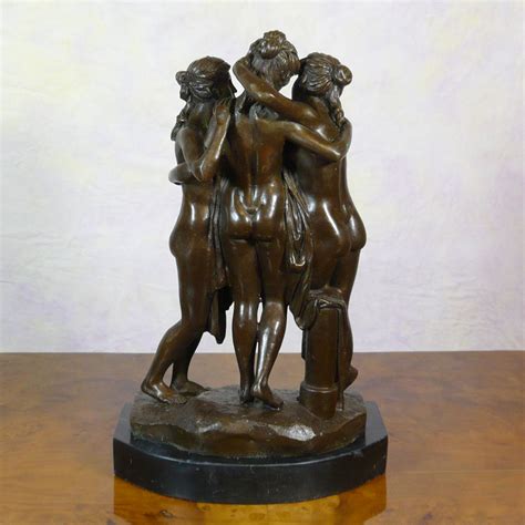 graces bronze statue greek goddesses