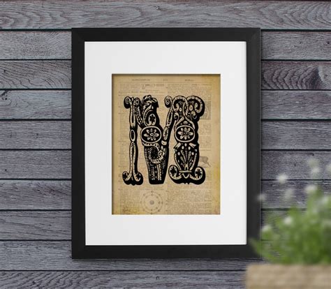 letter  typography alphabet printable dictionary page art etsy