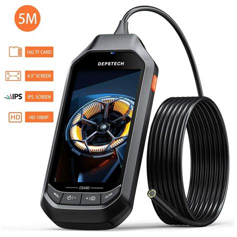 depstech endoscopic camera inspection mp p video industrial endoscope  gb  led ips