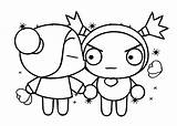 Pucca Coloring Pages Kids Kiss Printable Site Cartoon sketch template
