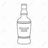 Bottle Whiskey Drawing Vodka Getdrawings Outline sketch template