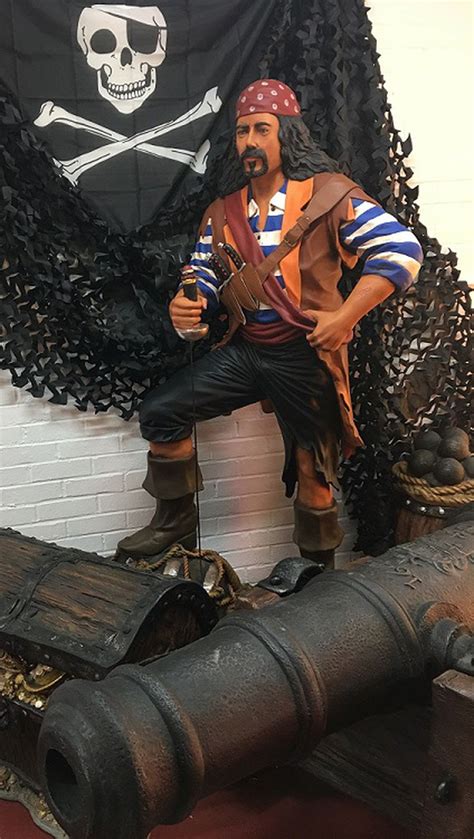 secondhand prop shop pirate pirate life size statue cannon buckinghamshire