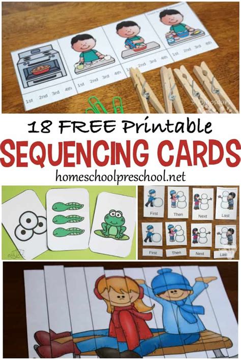 story sequencing cards printable activities  preschoolers