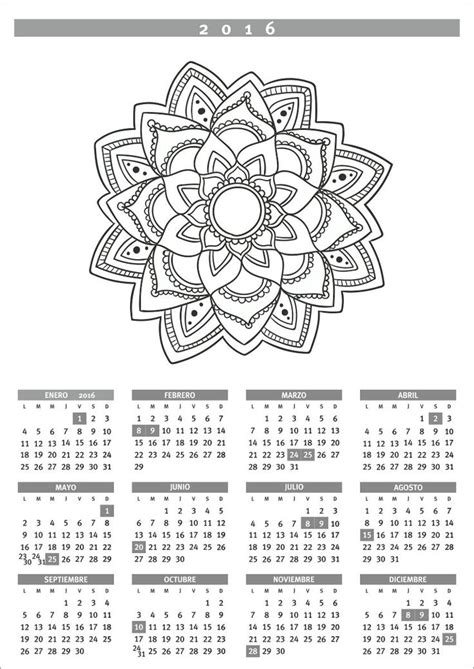 calendario calendario  mandalas
