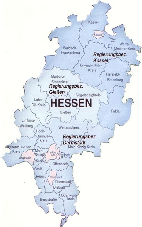 hessen karte bundeslaender landkarte deutschland regionen politische