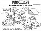 Safety Coloring Fire Campfire Colouring Pages Resolution Medium sketch template