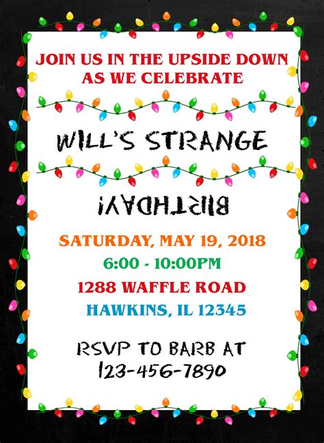 stranger   printable birthday invitations  printable