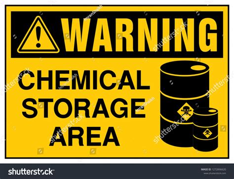 safety signs chemical storage area warning stock vector royalty