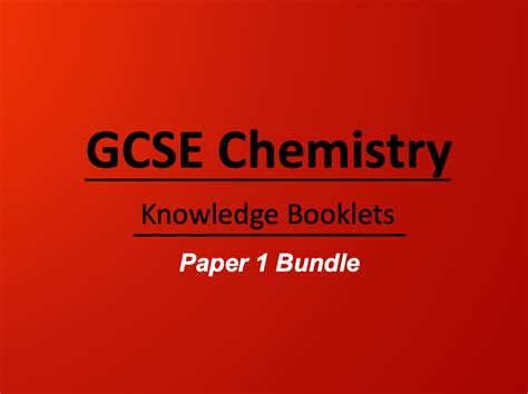 aqa chemistry paper  knowledge booklets teaching resources