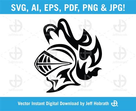 knight logo vector illustration digital  ai eps etsy