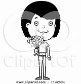 Clipart Girl Adolescent Teenage Holding Flowers Cartoon Cory Thoman Vector Outlined Coloring Royalty Girls 2021 sketch template