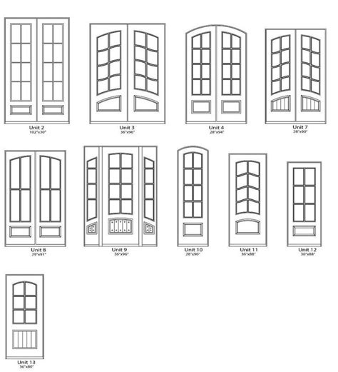 Different Types Of Doors And Windows With Measurements For Each Door