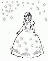 Coloring Princess Pages Dresses Girls Pretty Color Dress Library Clipart sketch template