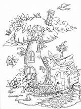 Coloring Fairy Leuke Grond Paddestoelen Schiet Malvorlage Shrew Fargelegging Darla Ausmalen sketch template
