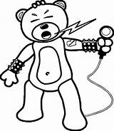Bear Coloring Singer Rock Wecoloringpage sketch template