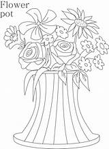 Coloring Flower Pot Printable Kids Drawing Colouring Pages Flowers Popular Studyvillage Library Clipart sketch template