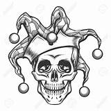 Jester Fools Clown Engraving Jolly Tatuaggi Skulls Graphicriver Demon Tatuaggio Teschio Complaints Coringa sketch template