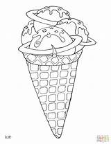 Coloring Ice Cream Pages Cone Printable Getcolorings sketch template